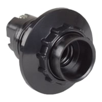 Lamp holder, E14, IEK, 2A, IP20, black, with ring