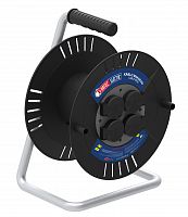 Reel without cable, Horoz, 4-socket, IP44, black, 280mm