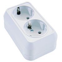 Socket, Makel, SIVA, 2-socket, grounded, white, surface