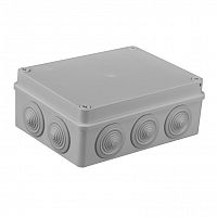 Junction box, S-BOX, with cable entries, IP65, gray, surface, 190x140x70mm