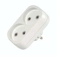 Splitter, Makel, 2-socket, non-grounded, white, (20)