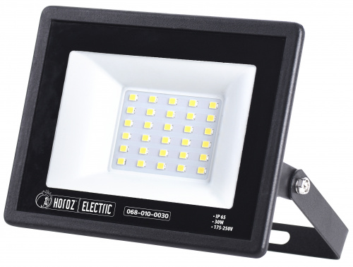 Floodlight, LED, Horoz, ASLAN, 30W, 3380lm, 6400K, IP65, black