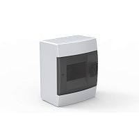 Modular distribution box, Horoz, 4-socket, IP40, white, with transp. door, surface, (24)