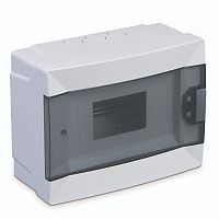 Modular distribution box, Makel, 8-socket, IP40, with transp. door, surface