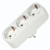 Splitter, Makel, 3-socket, grounded, white, (20)