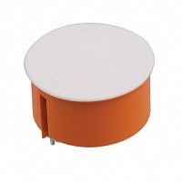 Junction box, with cover, orange, for plasterboard, 83x49mm