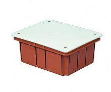 Junction box, with cover, orange, recessed, 161x130x70mm