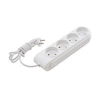 Extension cord, Makel, 4-socket, 3m, grounded, white