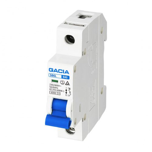 Circuit breaker, GACIA, 6kA, 1B, 40A, (12)