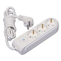 Extension cord, Makel, 3-socket, 3m, grounded, white