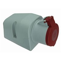 Socket with cover, 16A, 3P+N+E, IP44, surface