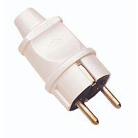 Plug, Makel, grounded, white, (100)