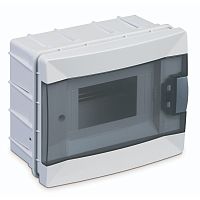 Modular distribution box, Makel, 6-socket, IP40, with transp. door, recessed