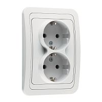 Socket, Makel, MIMOZA, double, grounded, white+white