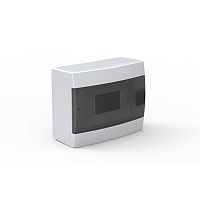 Modular distribution box, Horoz, 8-socket, IP40, white, with transp. door, surface, (24)
