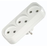 Splitter, Makel, 3-socket, non-grounded, white, (20)