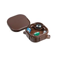 Junction box, with terminals, IP54, brown, click lid, surface, 92x92x44mm