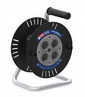 Reel without cable, Horoz, 4-socket, black, 240mm