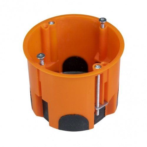 Junction box, wtih membrane, orange, for plasterboard, 68x60mm