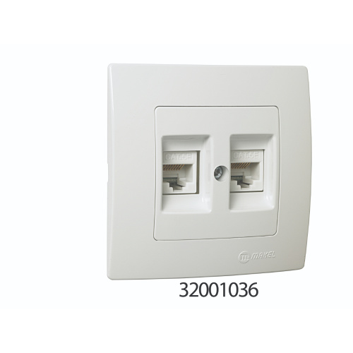 Socket, Makel, LILLIUM, DATA/DATA, double, white, recessed