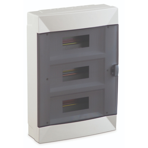 Modular distribution box, Makel, 36-socket, IP40, with transp. door, surface