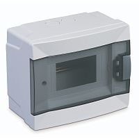 Modular distribution box, Makel, 6-socket, IP40, with transp. door, surface