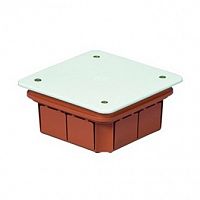 Junction box, with cover, orange, recessed, 92x92x45mm