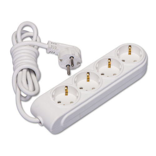 Extension cord Makel, 4-socket, 3m, grounded, white, (12)