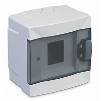 Modular distribution box, Makel, 4-socket, IP40, with transp. door, surface