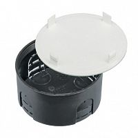 Junction box, with cover, black, recessed, 84x44mm