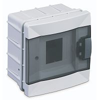 Modular distribution box, Makel, 4-socket, IP40, with transp. door, recessed