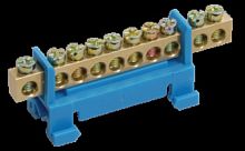 Terminal DIN, 16A, 1, 14-socket, 16 mm, grounded, blue, 6x9