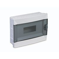 Modular distribution box, Makel, 12-socket, IP40, with transp. door, recessed