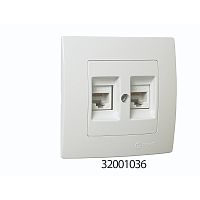 Socket, Makel, LILLIUM NATURAL KARE, DATA/DATA, double, white, recessed