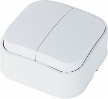 Switch, Horoz, EVA, double, IP20, white, surface, (200)