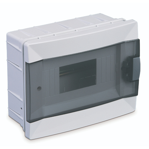 Modular distribution box, Makel, 8-socket, IP40, with transp. door, recessed