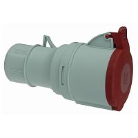 Socket with cover, 16A, 3P+N+E, IP44